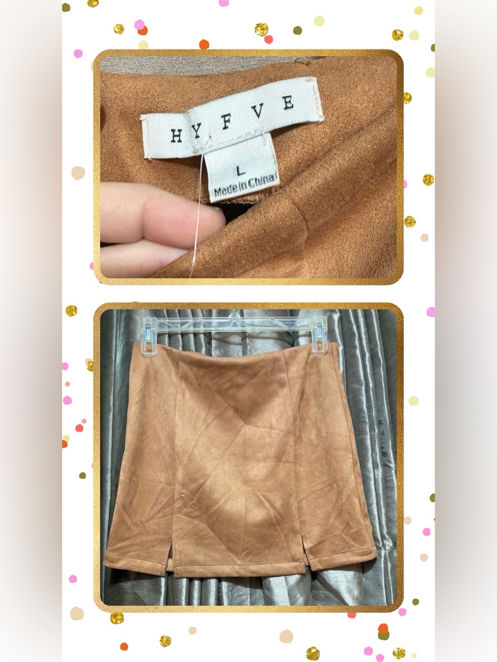 HYFVE Tan Suede-Look Mini Skirt #1901